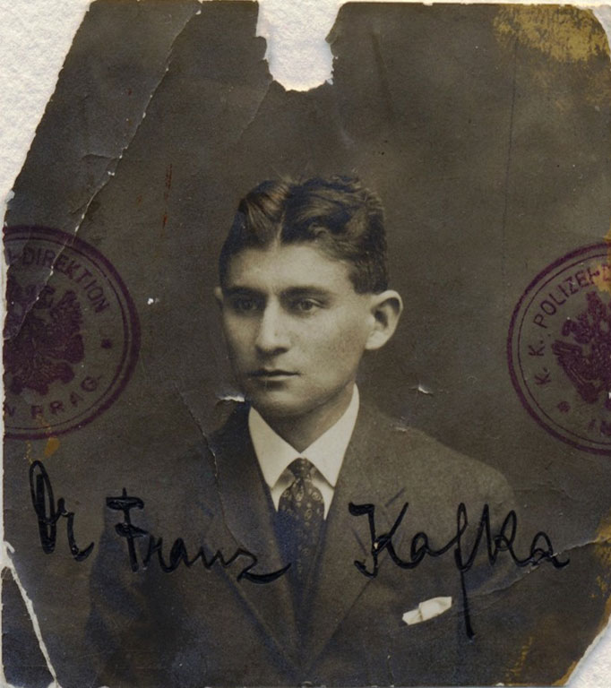 Kafka, passport photo, NLI